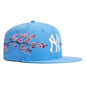 Felicity Blossom NY Hat Cap Fitted Size 7 1/4  (57.7CM) Baby Blue and Pink